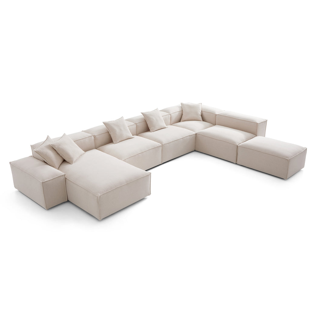 Canapé sectionnel modulaire gris Freedom à extrémité ouverte
