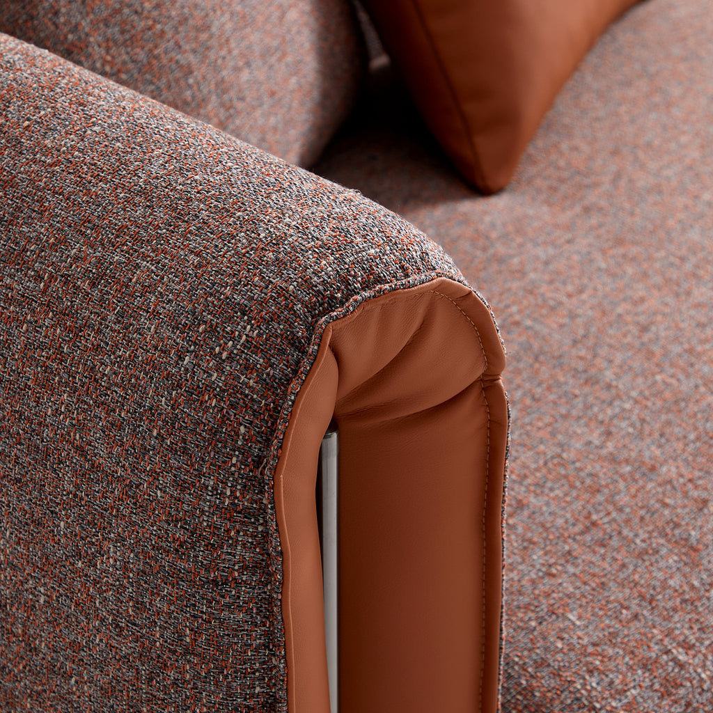 Chas Tangerine Polyester Linen Loveseat