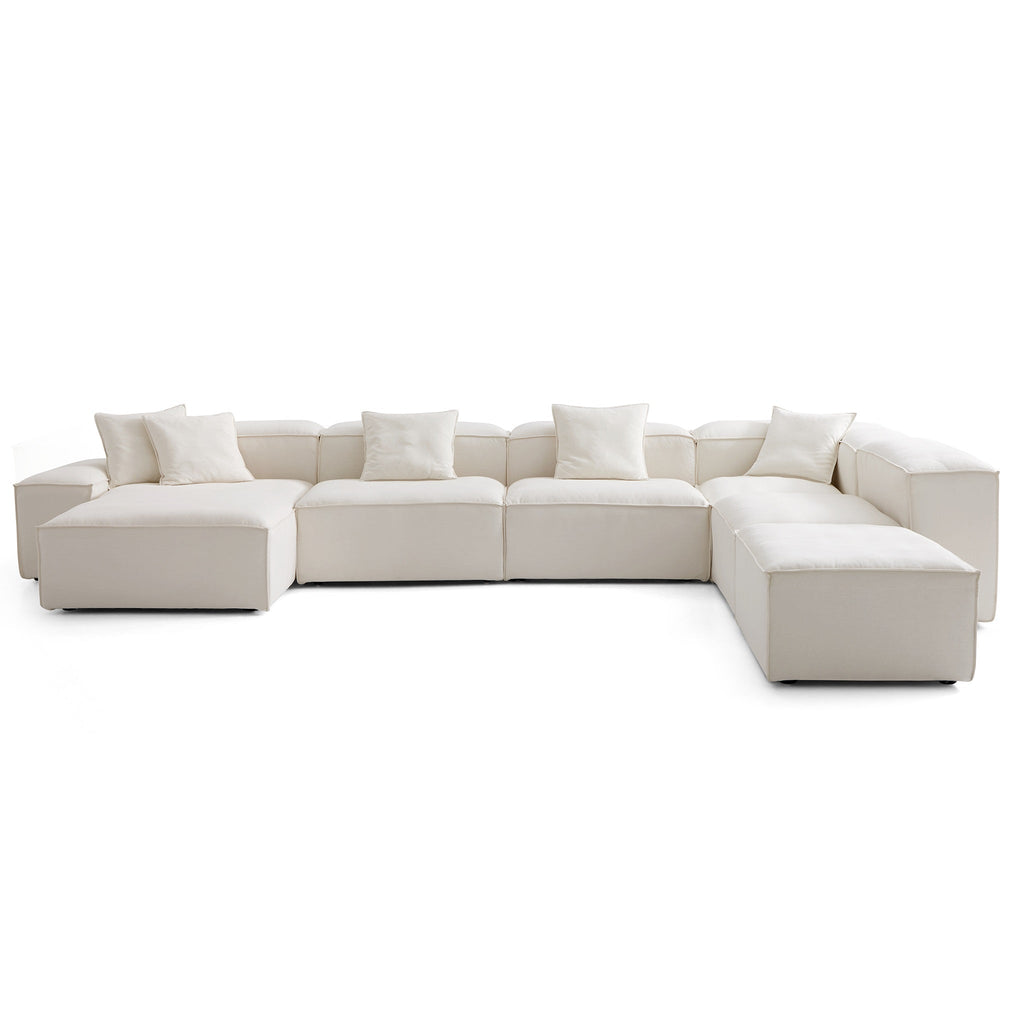 Canapé sectionnel modulaire Freedom beige à extrémité ouverte