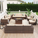 Ensemble de meubles de patio 13 pièces avec table de foyer 44