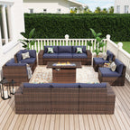 Ensemble de meubles de patio 13 pièces avec table de foyer 44