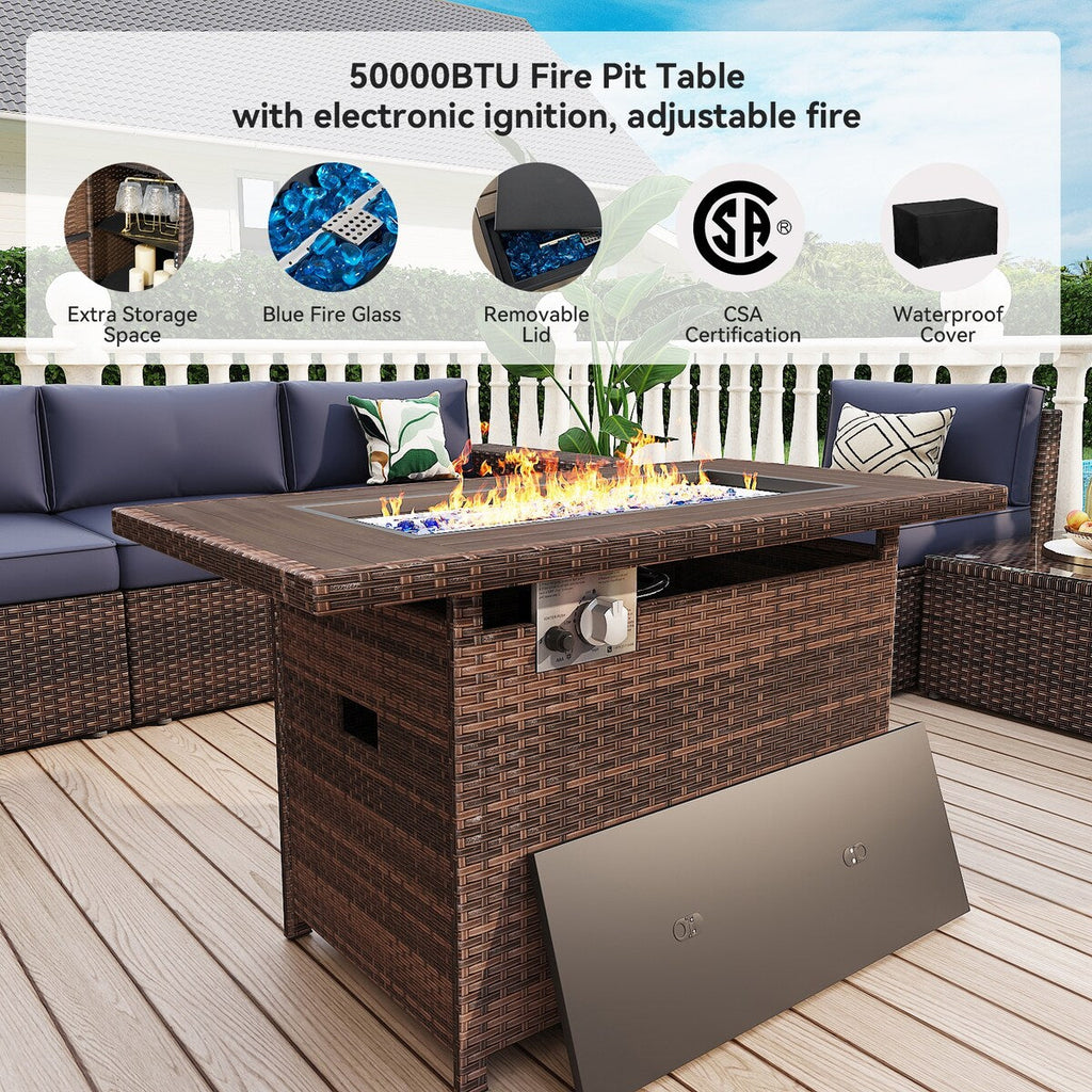 Ensemble de meubles de patio 13 pièces avec table de foyer 44