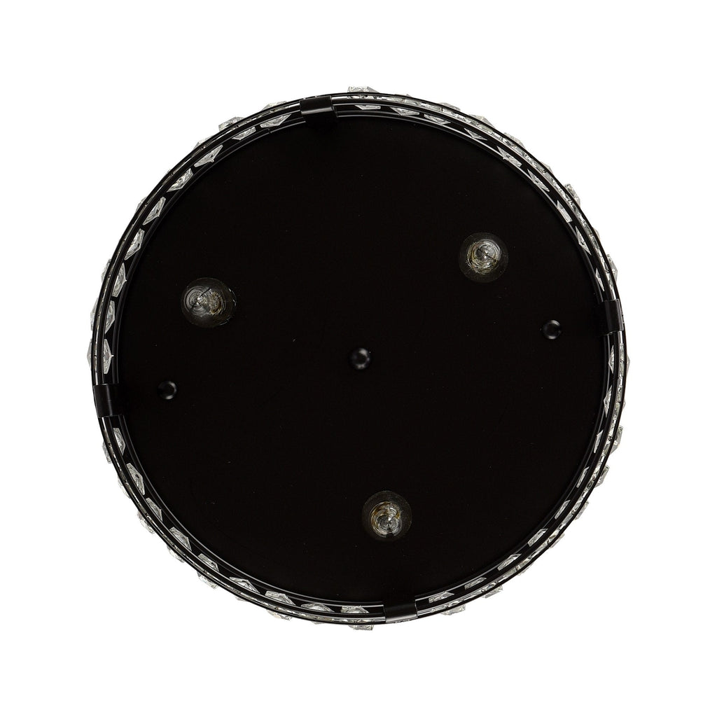 Lustre encastré moderne en cristal noir à 3 lumières pour couloir
