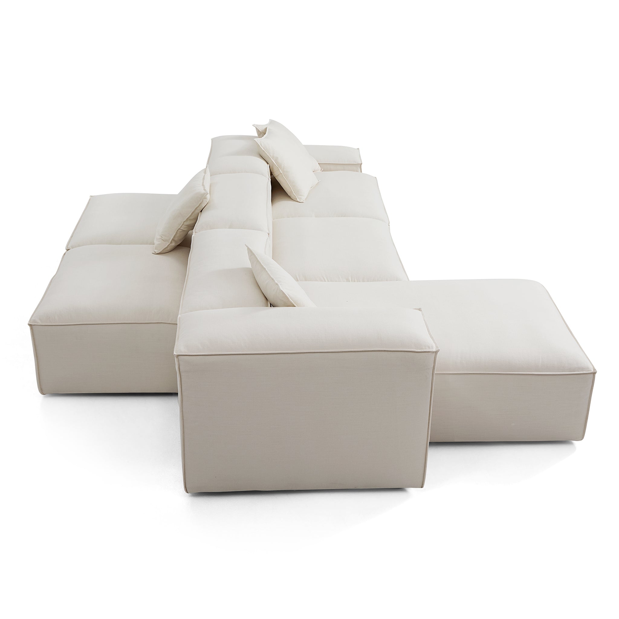 Freedom Modular Beige Double-Sided Sectional Sofa