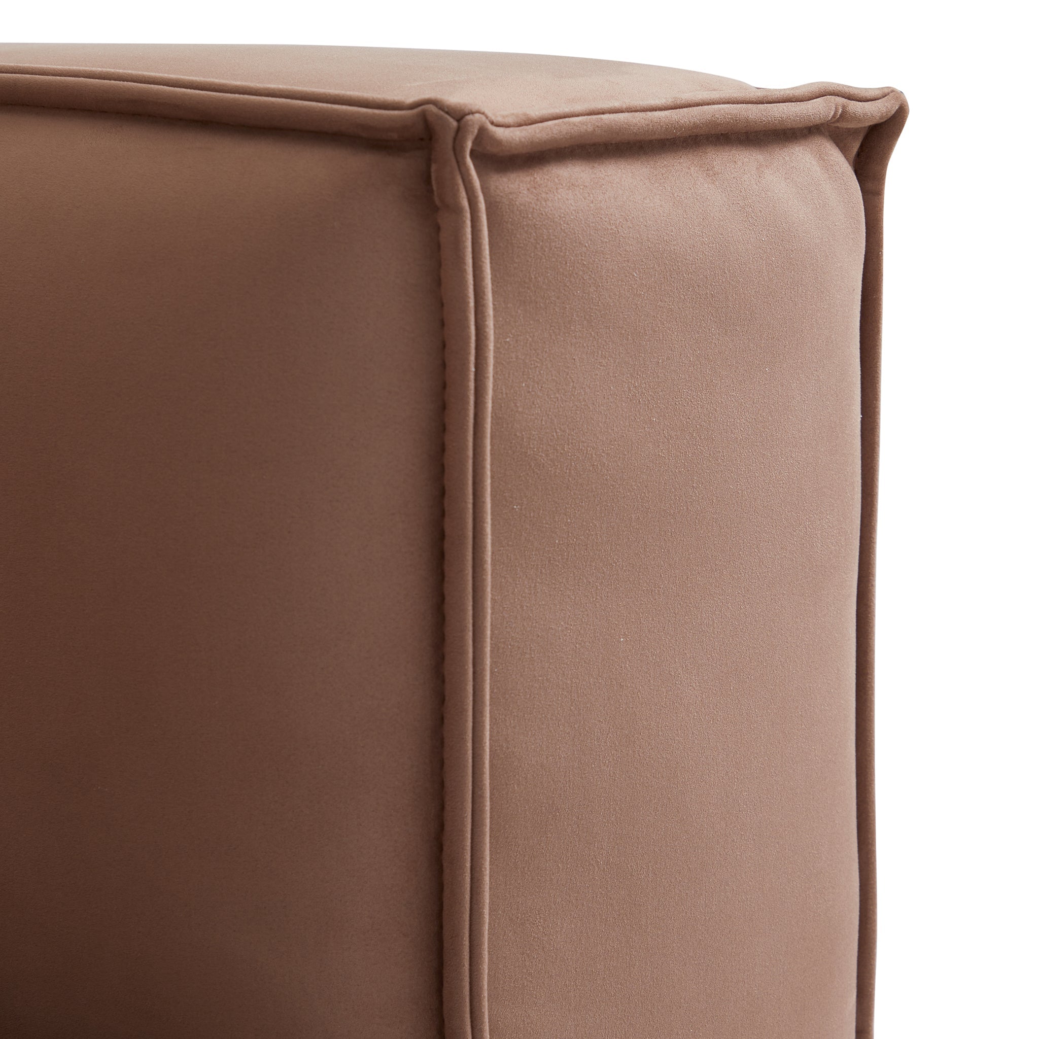 Canapé d'angle minimaliste de luxe en tissu marron