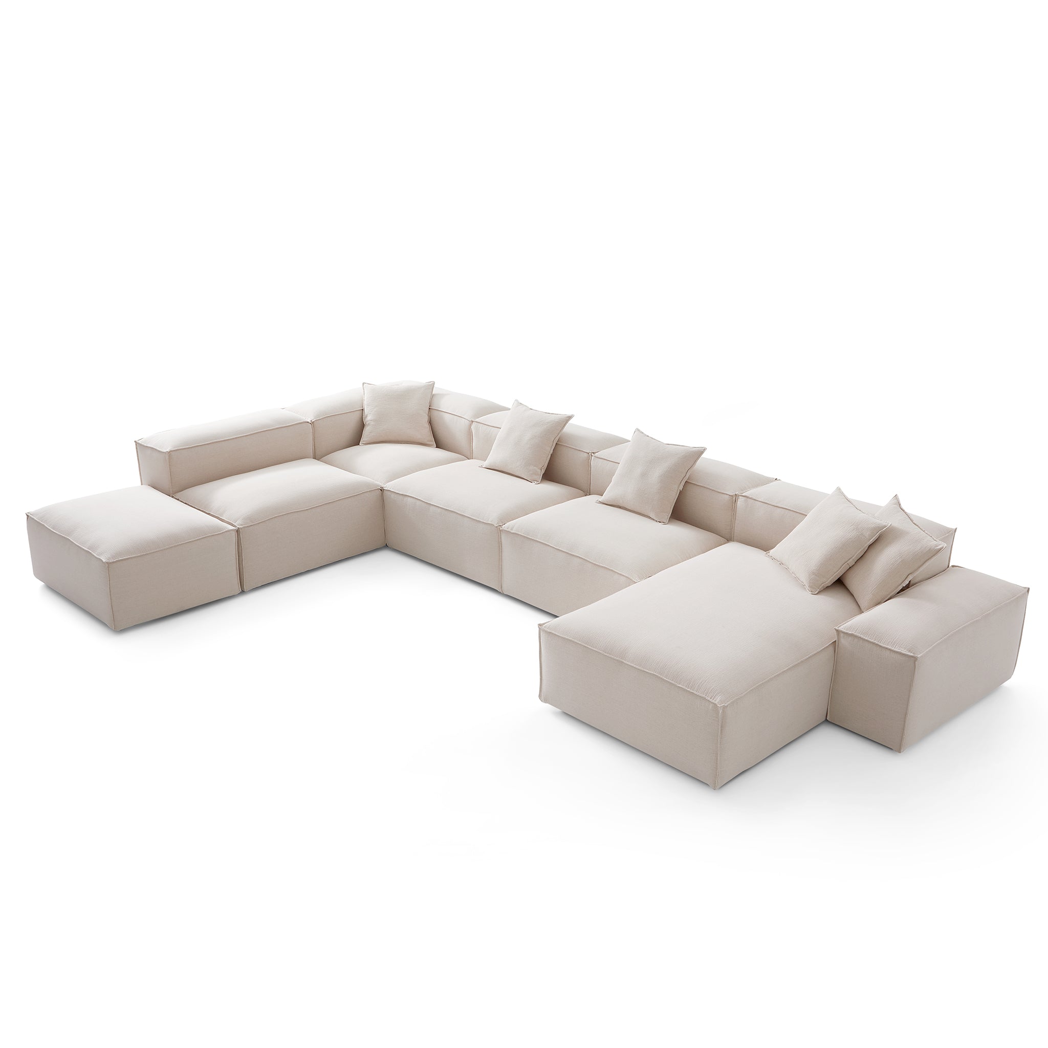Canapé sectionnel modulaire gris Freedom à extrémité ouverte