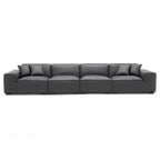 Domus Modular Beige Leather Sofa Set