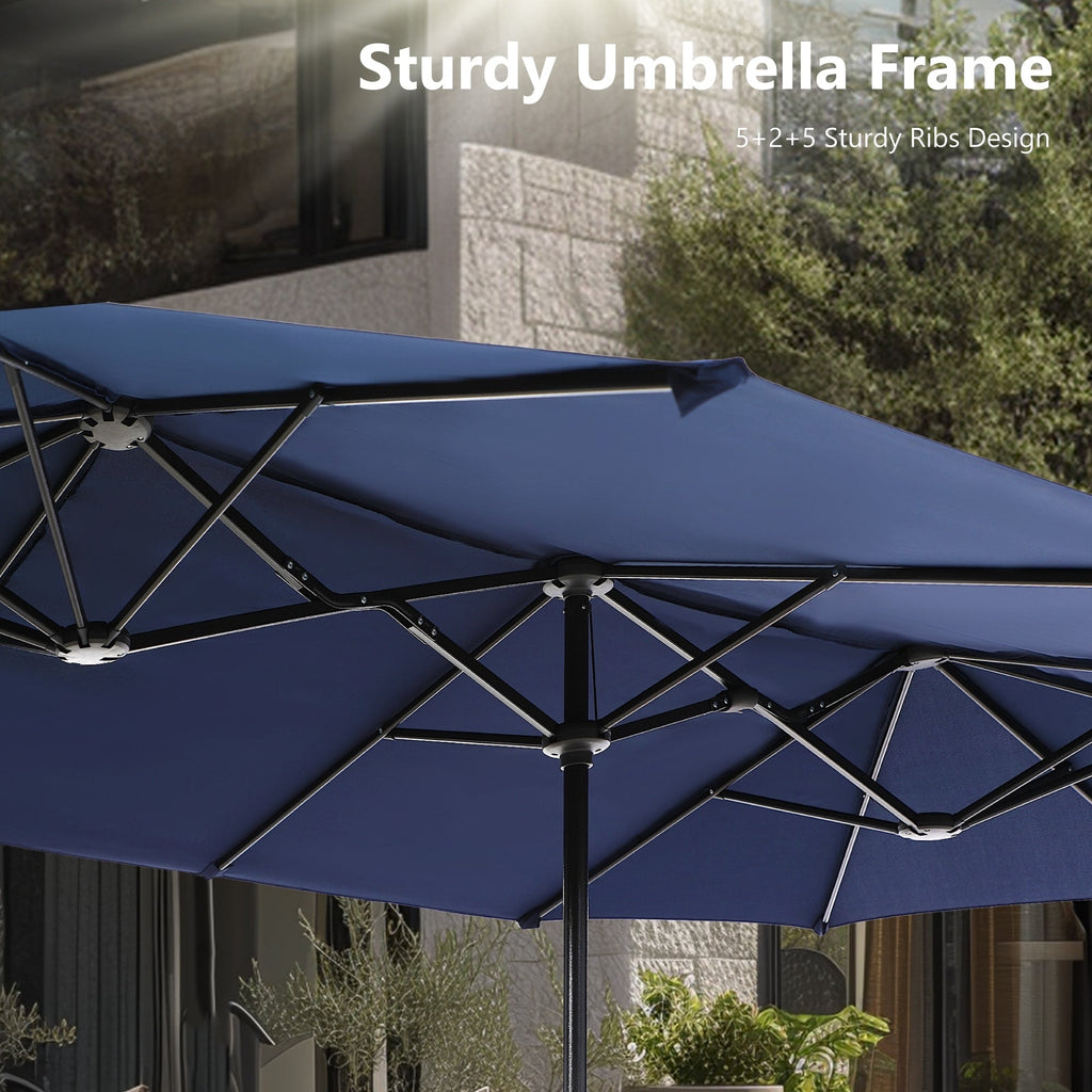 Parasol de patio double face MAISON ARTS extra large de 13 pieds avec manivelle