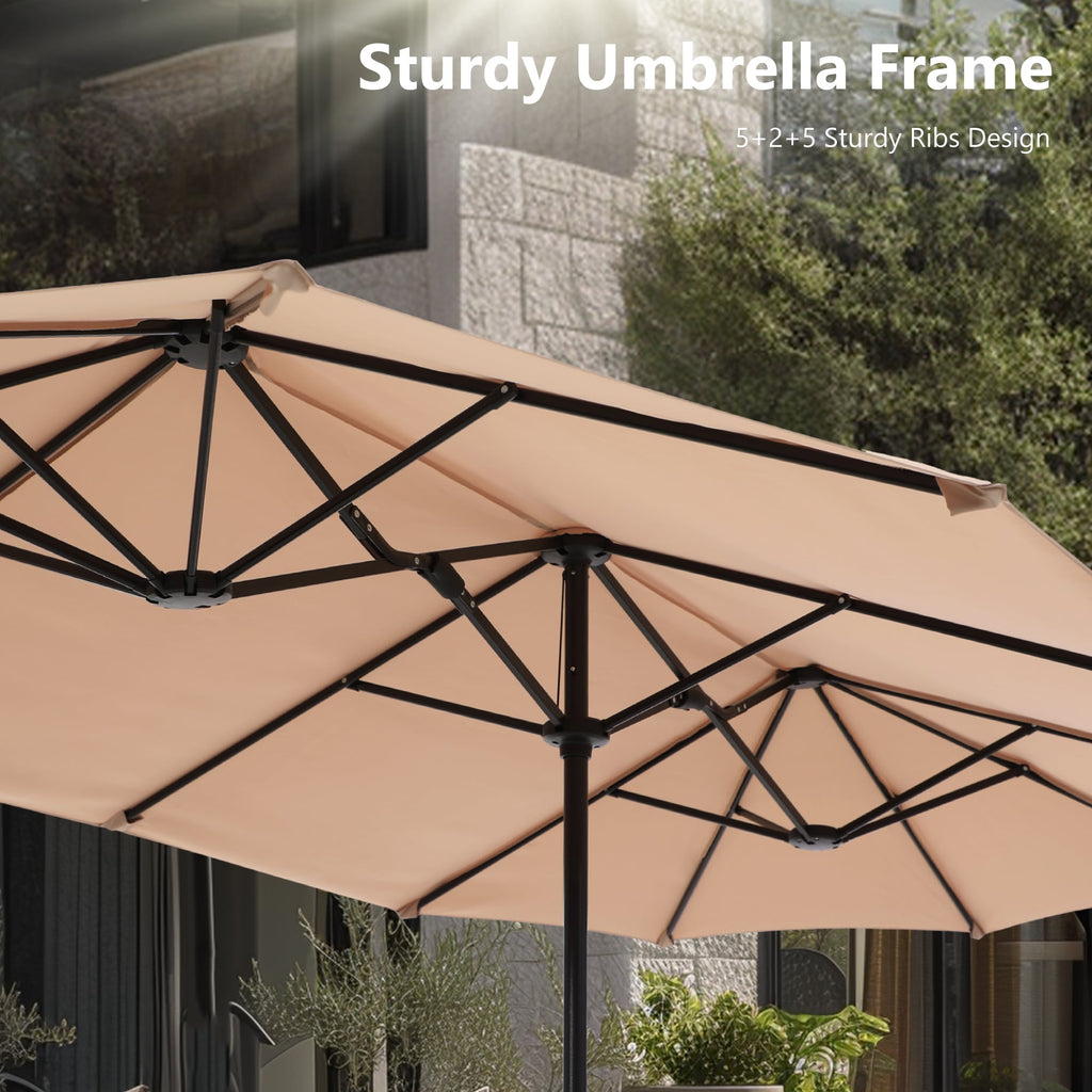Parasol de patio double face MAISON ARTS extra large de 13 pieds avec manivelle