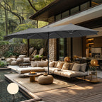 Parasol de patio double face MAISON ARTS extra large de 13 pieds avec manivelle