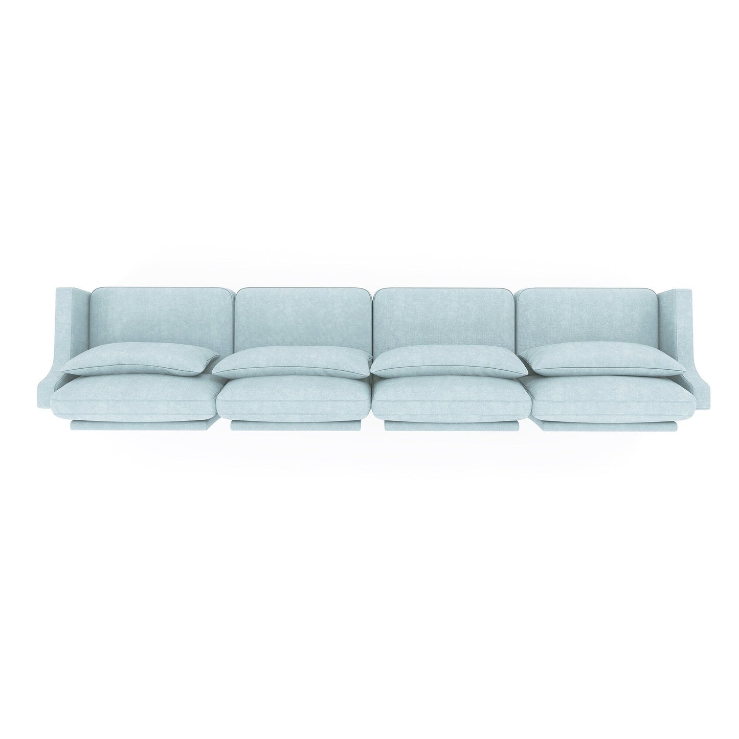 Canapé 6 places en chenille 141,7 avec base ergonomique en bois et éponge haute résilience pour le salon