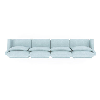 Canapé 6 places en chenille 141,7 avec base ergonomique en bois et éponge haute résilience pour le salon