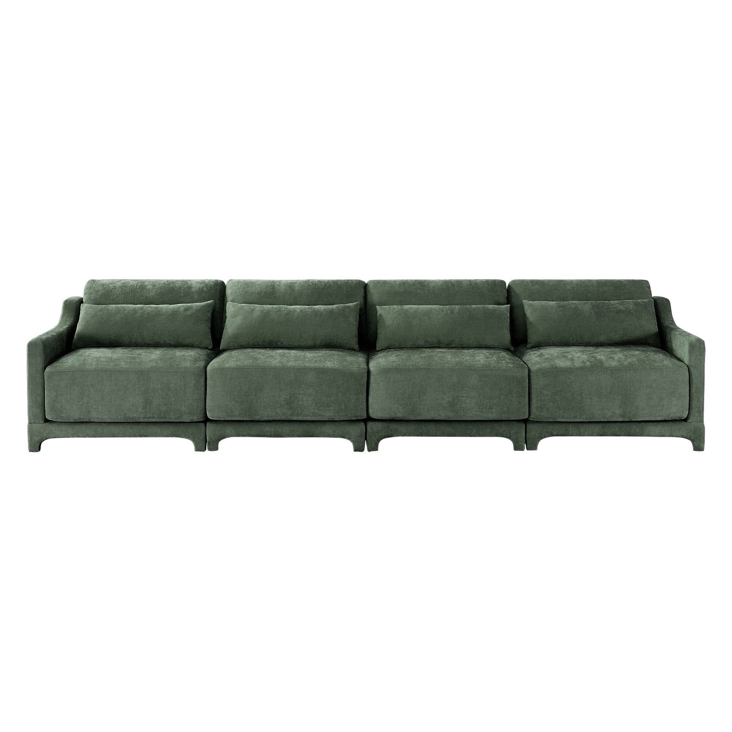 Canapé 6 places en chenille 141,7 avec base ergonomique en bois et éponge haute résilience pour le salon