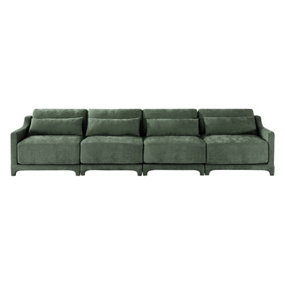 Canapé 6 places en chenille 141,7 avec base ergonomique en bois et éponge haute résilience pour le salon