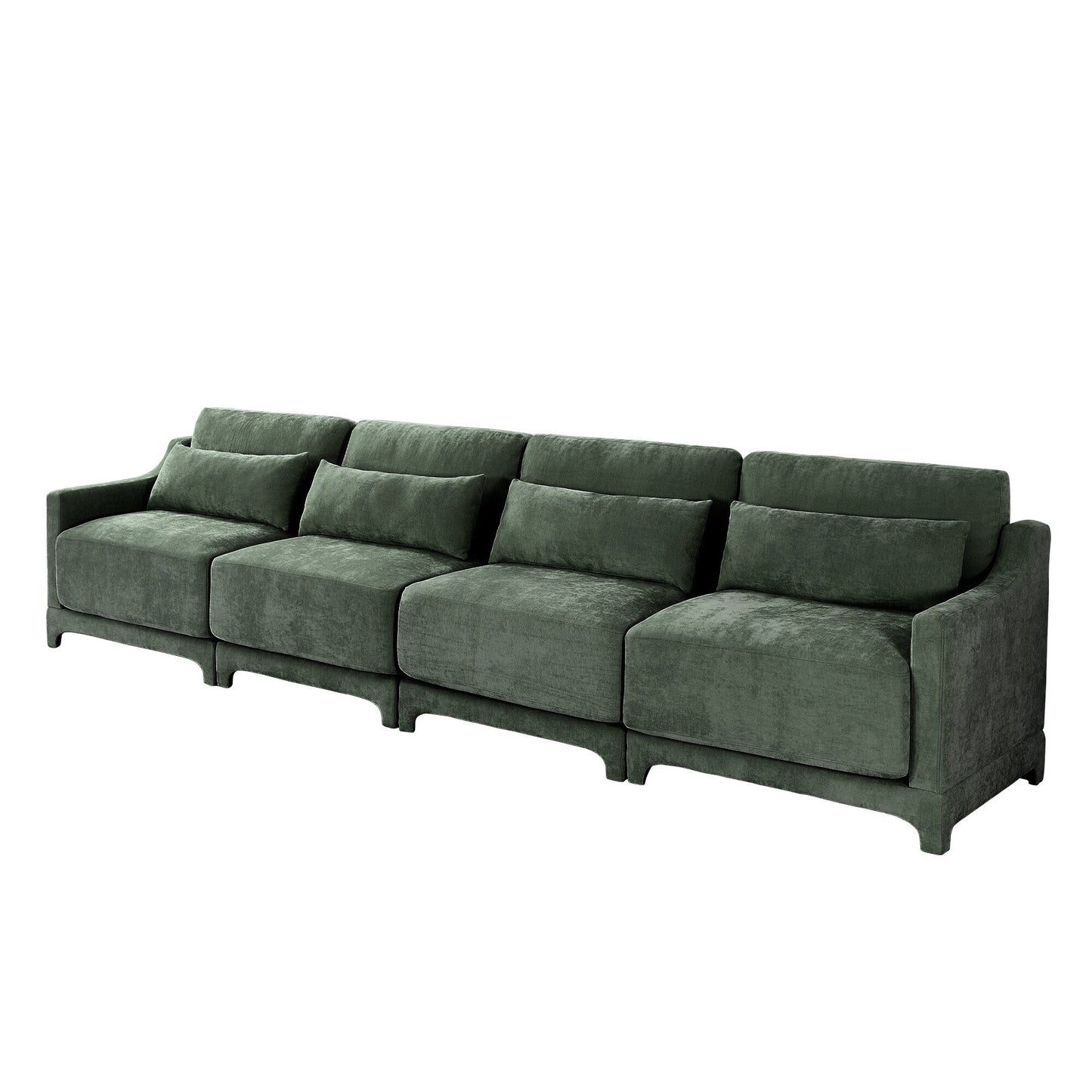 Canapé 6 places en chenille 141,7 avec base ergonomique en bois et éponge haute résilience pour le salon