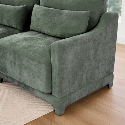 Canapé 6 places en chenille 141,7 avec base ergonomique en bois et éponge haute résilience pour le salon