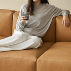 Canapé d'angle en cuir italien à profil bas Geometry