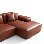Domus Modular Dark Gray Leather U-Shaped Sectional Sofa