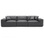 Ensemble de canapés modulaires en cuir marron Domus