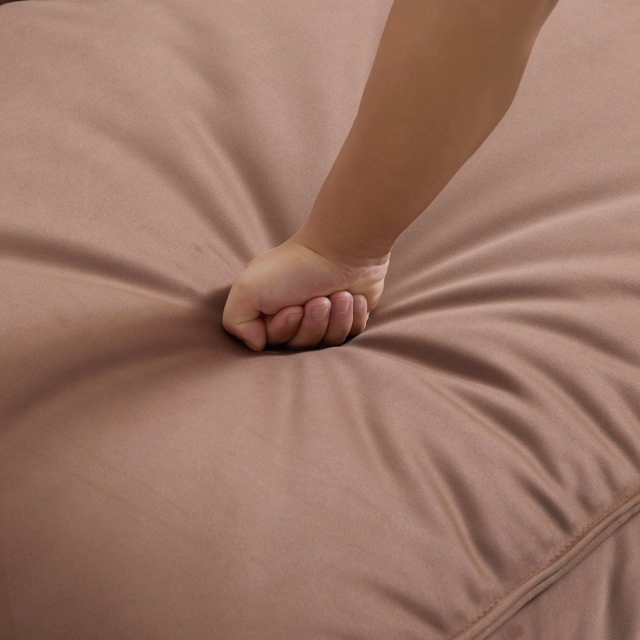 Ensemble de canapés d'angle de luxe minimaliste en tissu marron