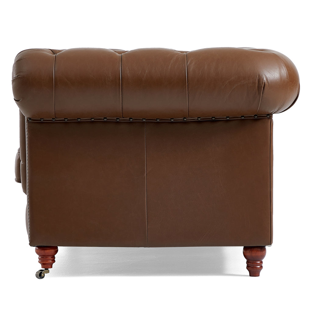 Durango Chesterfield Brown Top Grain Leather Tufted Sofa