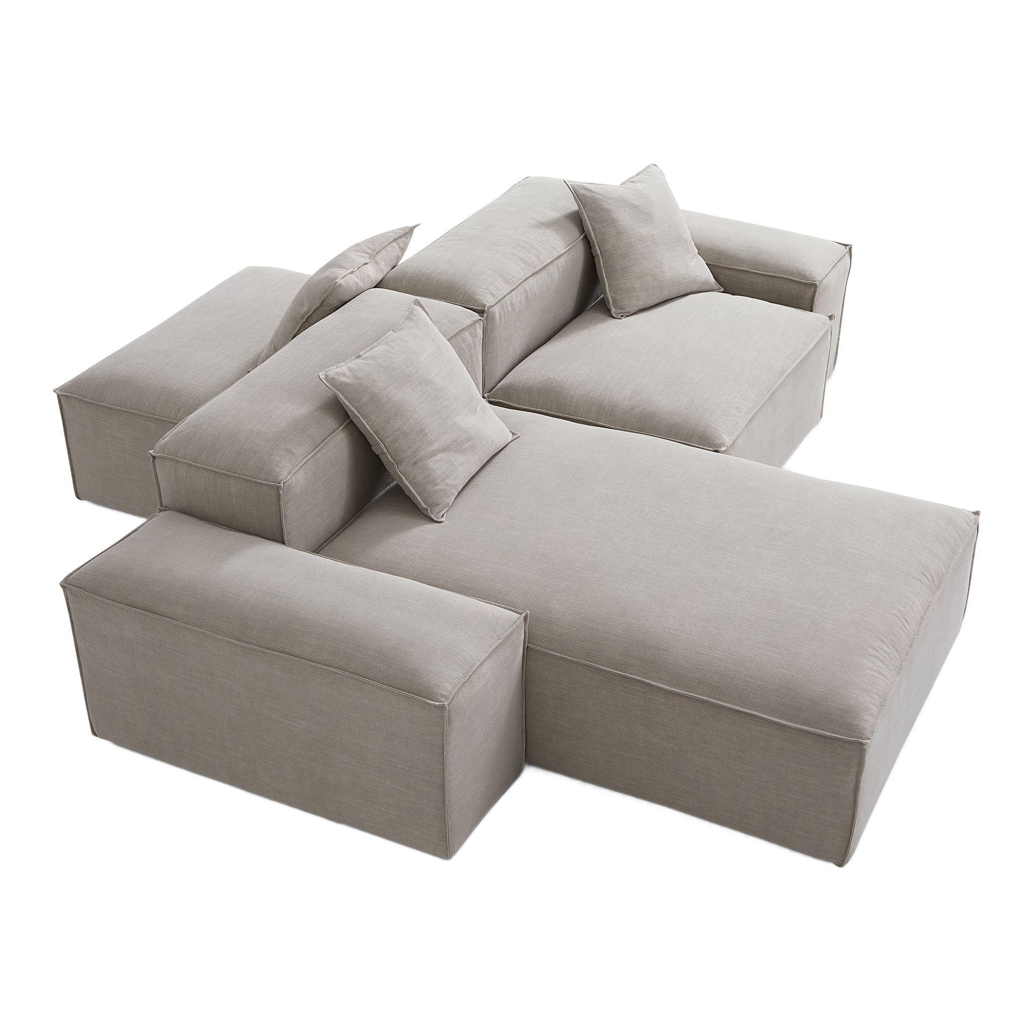Freedom Modular Beige Double-Sided Sectional Sofa