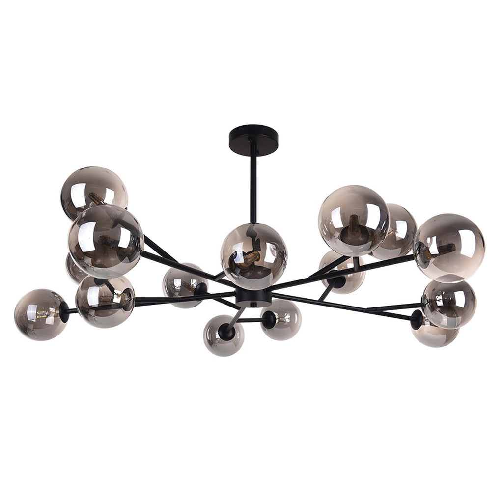 Lustre moderne à bulles Spoutnik de grande taille, noir ou doré, pour salle à manger