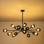 Lustre moderne à bulles Spoutnik de grande taille, noir ou doré, pour salle à manger