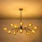 Lustre moderne à bulles Spoutnik de grande taille, noir ou doré, pour salle à manger