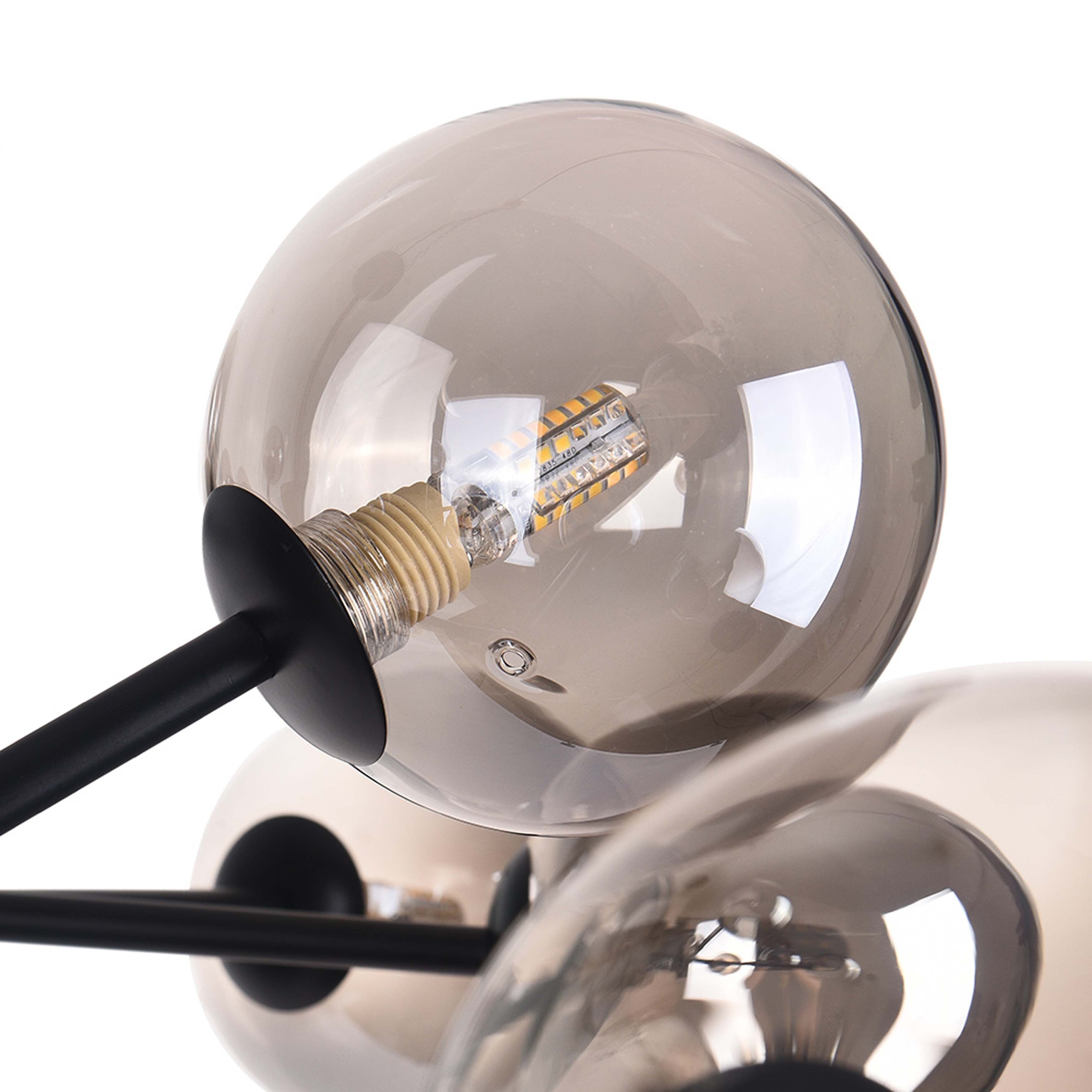 Lustre moderne à bulles Spoutnik de grande taille, noir ou doré, pour salle à manger