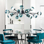 Lustre moderne à bulles Spoutnik de grande taille, noir ou doré, pour salle à manger