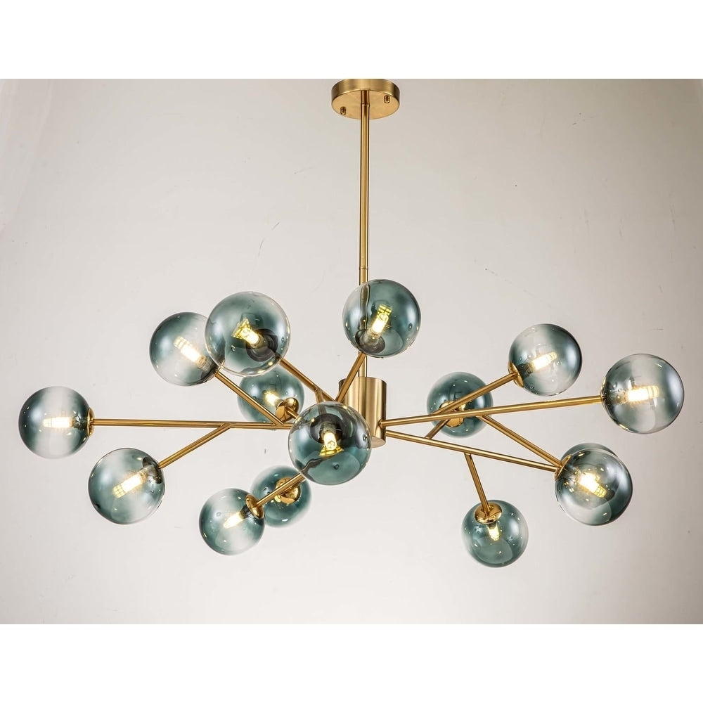 Lustre moderne à bulles Spoutnik de grande taille, noir ou doré, pour salle à manger