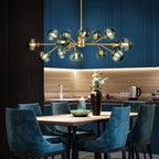 Lustre moderne à bulles Spoutnik de grande taille, noir ou doré, pour salle à manger