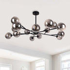 Lustre moderne à bulles Spoutnik de grande taille, noir ou doré, pour salle à manger