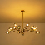 Lustre moderne à bulles Spoutnik de grande taille, noir ou doré, pour salle à manger