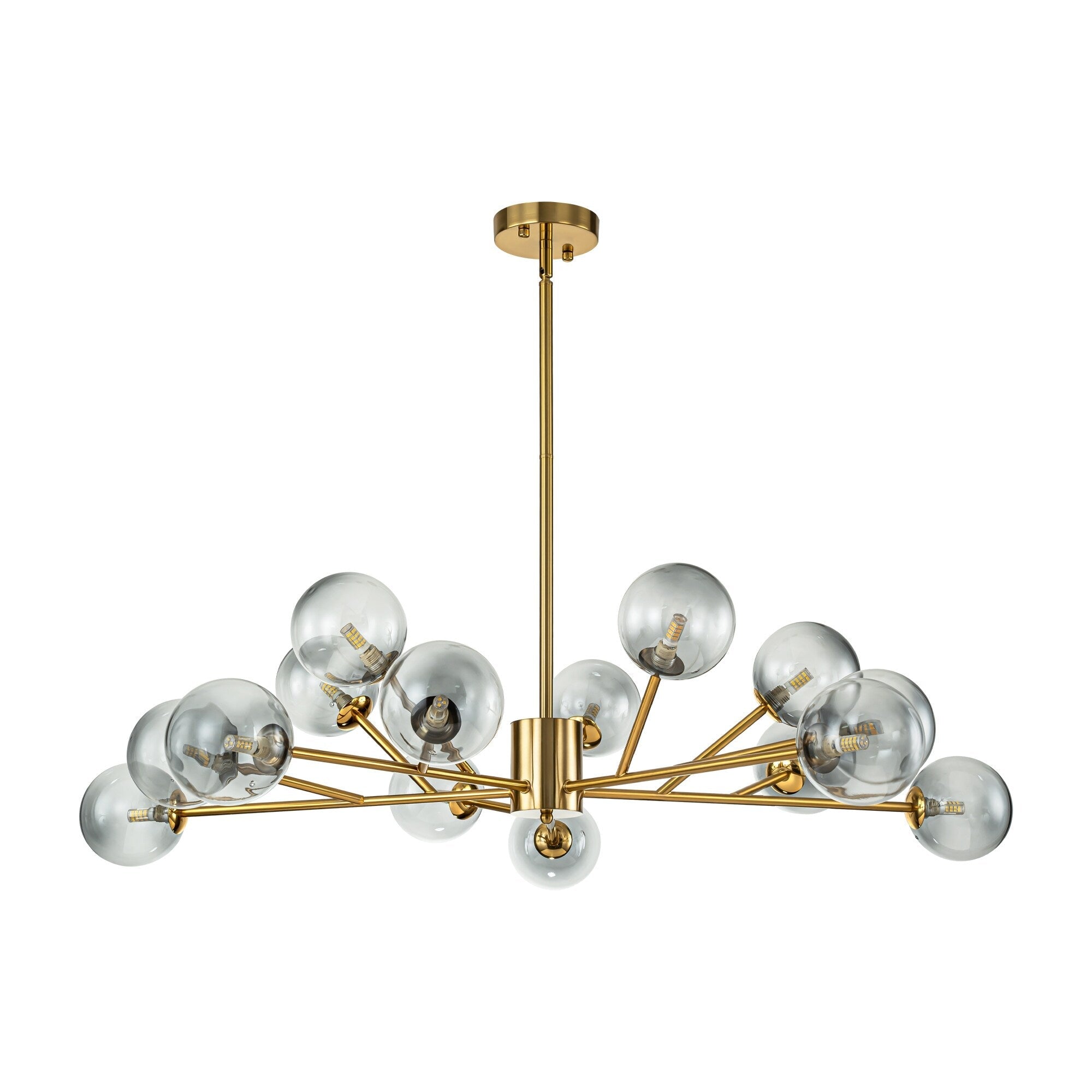 Lustre moderne à bulles Spoutnik de grande taille, noir ou doré, pour salle à manger