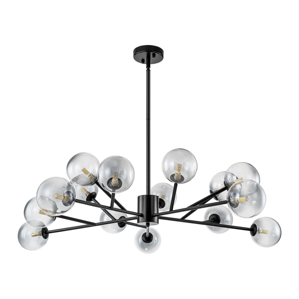 Lustre moderne à bulles Spoutnik de grande taille, noir ou doré, pour salle à manger