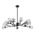 Lustre moderne à bulles Spoutnik de grande taille, noir ou doré, pour salle à manger