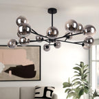 Lustre moderne à bulles Spoutnik de grande taille, noir ou doré, pour salle à manger