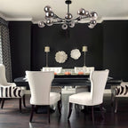 Lustre moderne à bulles Spoutnik de grande taille, noir ou doré, pour salle à manger