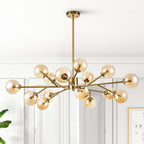 Lustre moderne à bulles Spoutnik de grande taille, noir ou doré, pour salle à manger