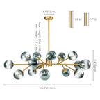 Lustre moderne à bulles Spoutnik de grande taille, noir ou doré, pour salle à manger