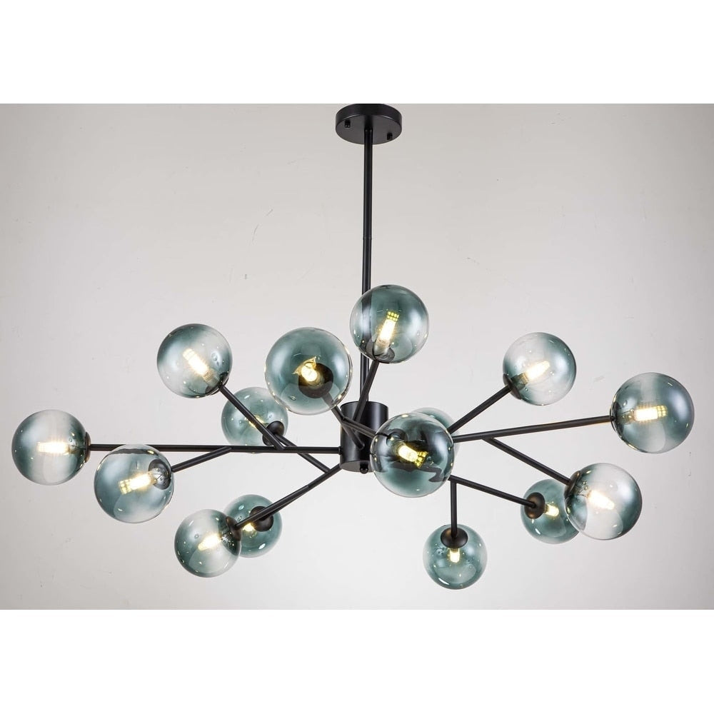 Lustre moderne à bulles Spoutnik de grande taille, noir ou doré, pour salle à manger