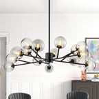 Lustre moderne à bulles Spoutnik de grande taille, noir ou doré, pour salle à manger