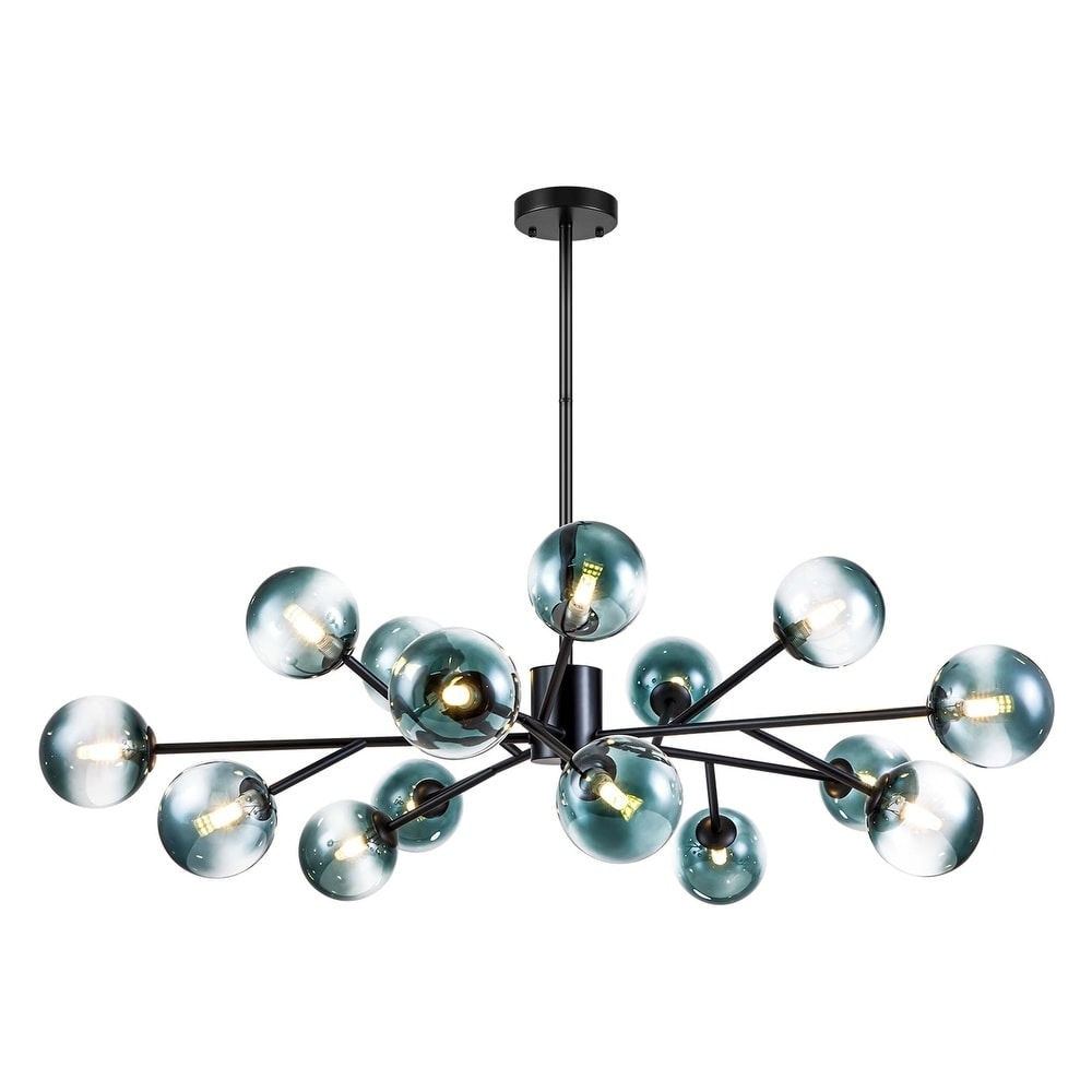 Lustre moderne à bulles Spoutnik de grande taille, noir ou doré, pour salle à manger