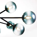 Lustre moderne à bulles Spoutnik de grande taille, noir ou doré, pour salle à manger