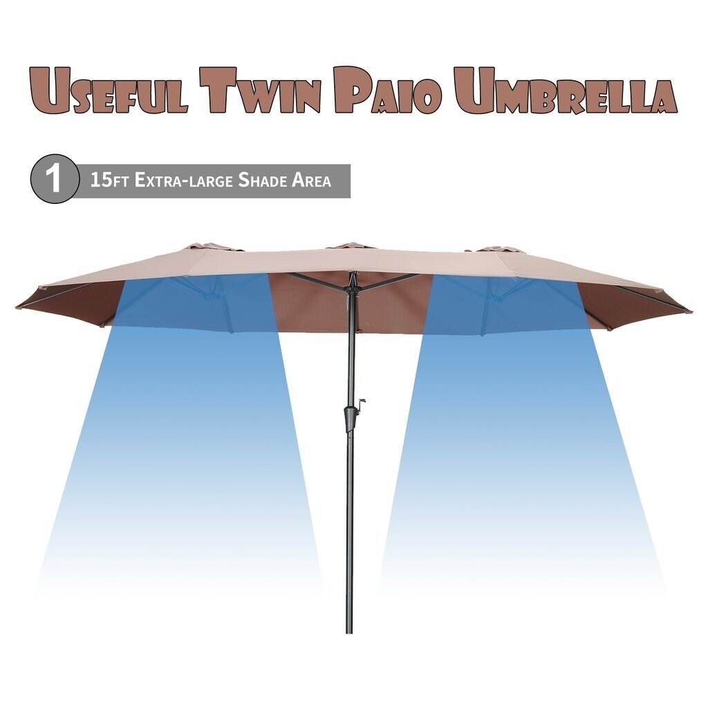 Autlaycil 13Ft Retangle Patio Umbrella Extra-Large Outdoor Umbrella No Base