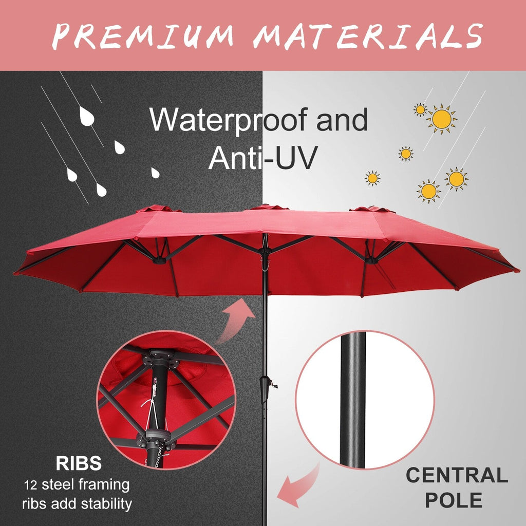 Autlaycil 13Ft Retangle Patio Umbrella Extra-Large Outdoor Umbrella No Base