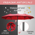 Autlaycil 13Ft Retangle Patio Umbrella Extra-Large Outdoor Umbrella No Base