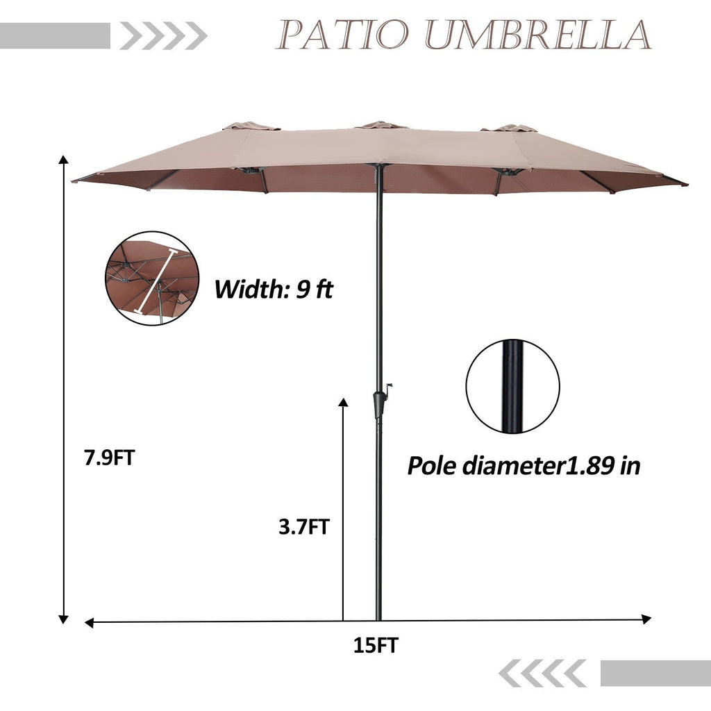 Autlaycil 13Ft Retangle Patio Umbrella Extra-Large Outdoor Umbrella No Base